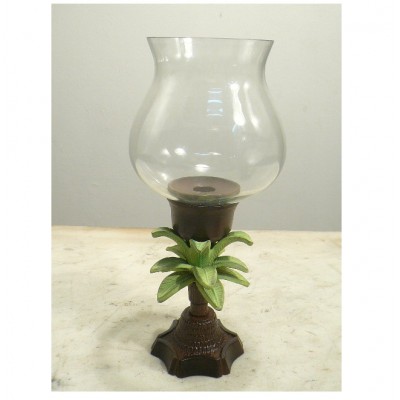 Aluminium  Palm Tree Taper Candle Holder