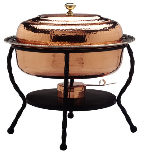 Oval Copper-Plated Chafing Dish