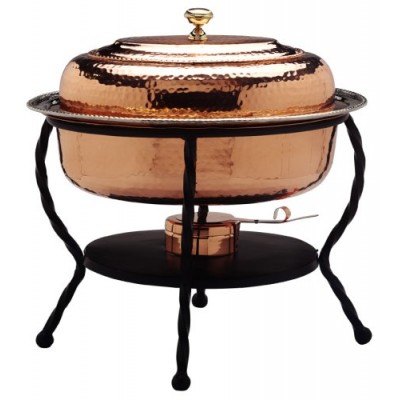 Oval Copper-Plated Chafing Dish