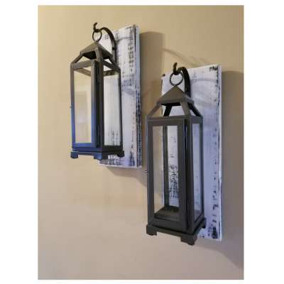 Metal Wall Mounted Candle Lantern Sconces